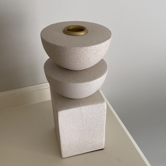 matt beige candlestick - Picture 2 of 2